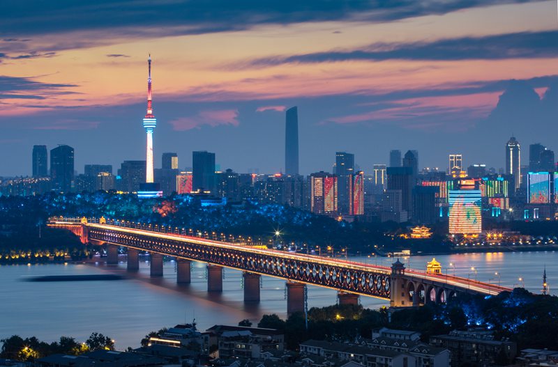 武汉长江大桥夜色