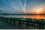 夕阳下的荷花-后官湖湿地公园步行栈道，陈迪摄影