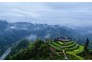 航拍安徽省黄山市歙县石潭全景(接片)。