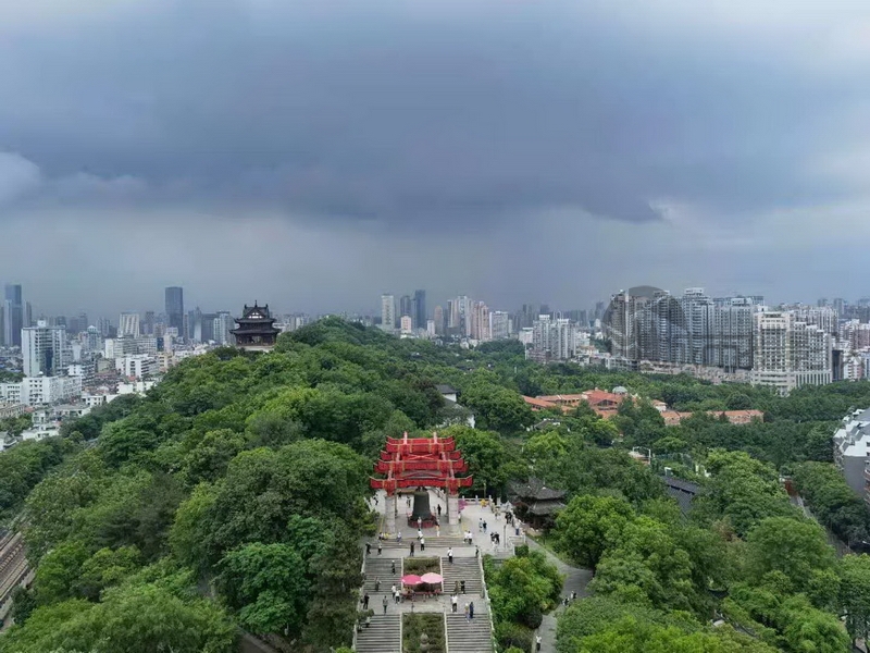 暴雨将至被困黄鹤楼
