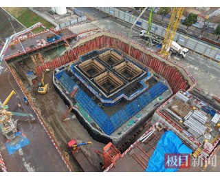 宜昌长江公铁大桥建设施工进入新阶段，北岸主塔塔座及第一节下塔柱浇筑完成